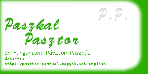 paszkal pasztor business card
