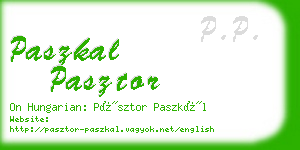 paszkal pasztor business card
